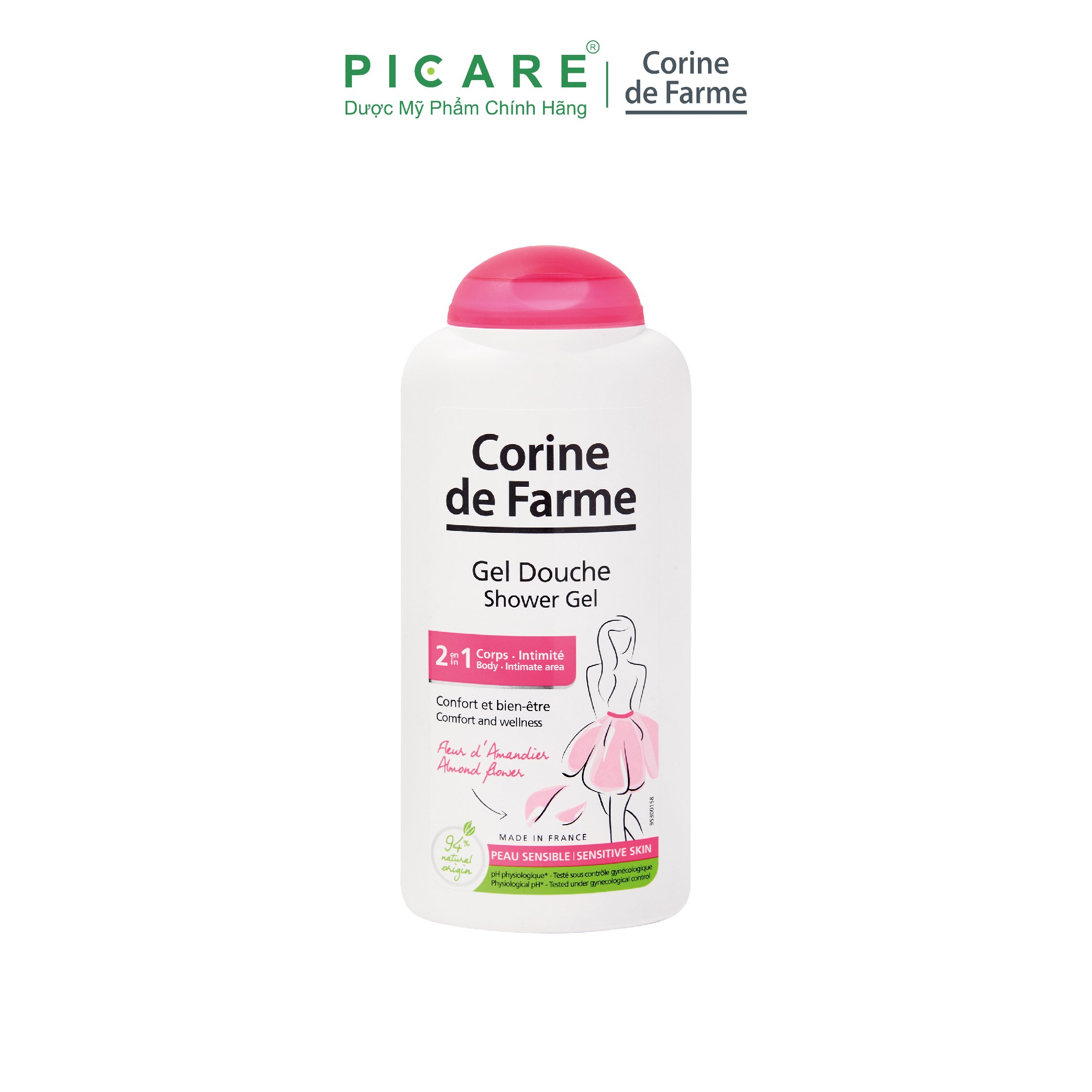 Gel Làm Sạch Toàn Thân Và Vùng Nhạy Cảm Corine de Farme Intimate Wash 2 in 1 250ml