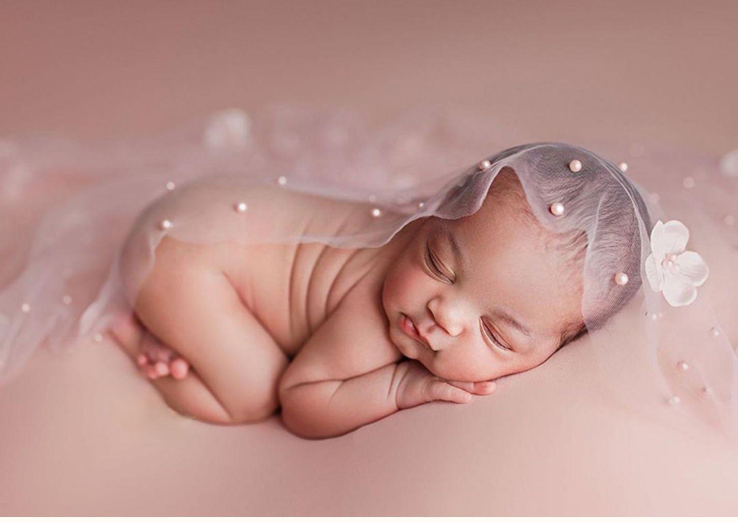 Bé Sơ Sinh Đạo Cụ Chụp Ảnh Hoa Preal Bọc Lưới Phông Nền Chụp Ảnh Chăn Đạo Cụ Phòng Thu Bắn