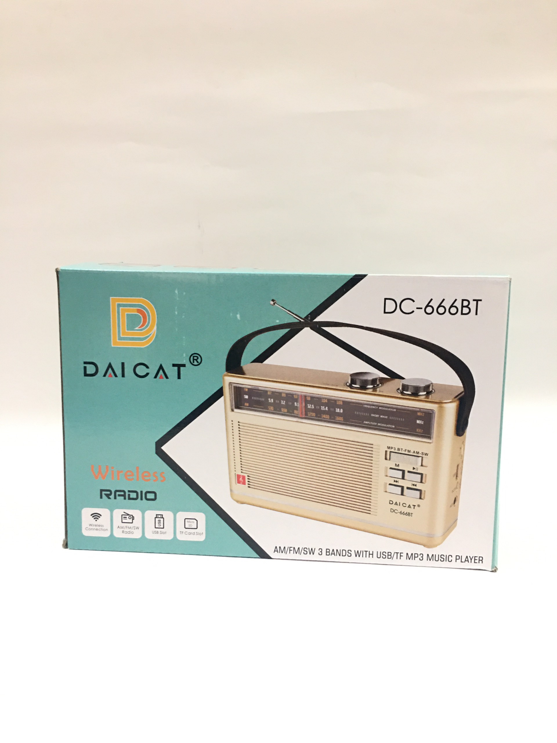 ĐÀI FM Radio DC-666BT- Bluetooth Đa Chức Năng Hỗ trợ thẻ nhớ và Usb mẫu mới Cho người thân yêu-Hàng Chính Hãng