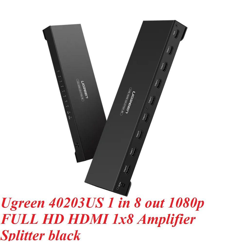 Ugreen UG2951940203TK S 1 in 8 out 1080p FULL HD Màu Đen Bộ chia HDMI 1 ra 8 chuẩn cắm US 40203eu - HÀNG CHÍNH HÃNG