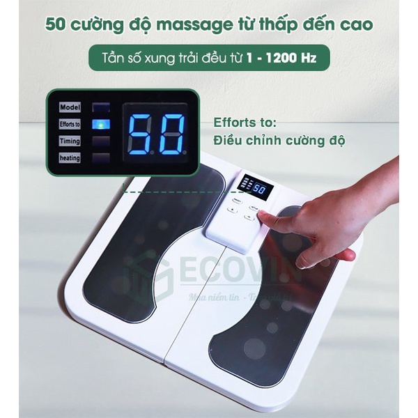 Máy massage chân thông minh - Máy mát xa bàn chân bằng xung điện cao cấp Nhật Bản hồng ngoại 10 chế độ massage, 50 cấp độ hỗ trợ lưu thông tuần hoàn khí huyết, cho mọi lứa tuổi, người đau mỏi, tê bì bàn chân, an toàn khi sử dụng