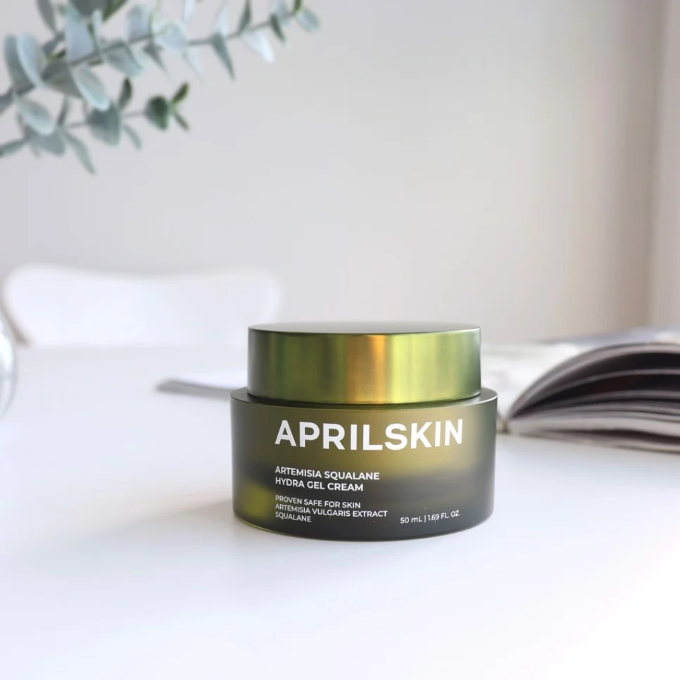 Kem Ngải Cứu Dưỡng ẩm, phục hồi da Aprilskin Artemisia Squalane Hydra Gel Cream 50g + Tặng Kèm 1 Băng Đô Tai Mèo (Màu Ngẫu Nhiên)