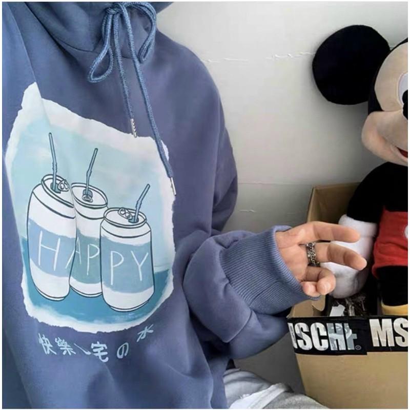 Áo Hoodie tay phồng chất nỉ bông cực mịn chữ nhật - Form rộng Unisex Nam Nữ Couple đều mặc được