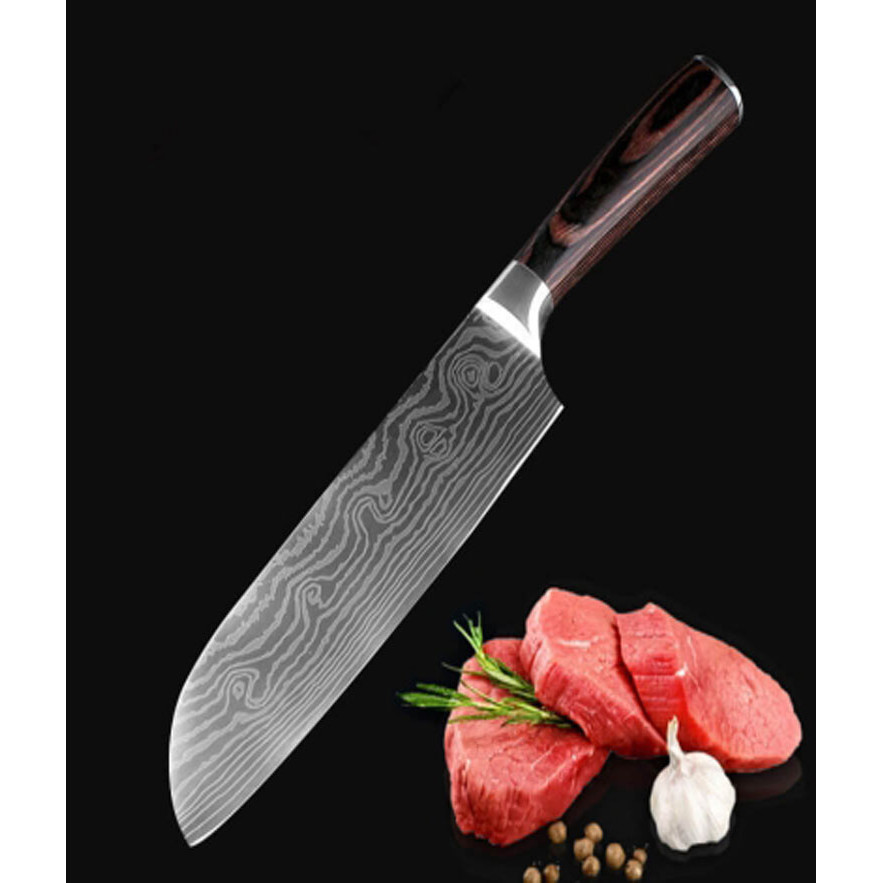 DAO BẾP NHẬT SANTOKU THÉP DAMASCUS MÃ FDT116