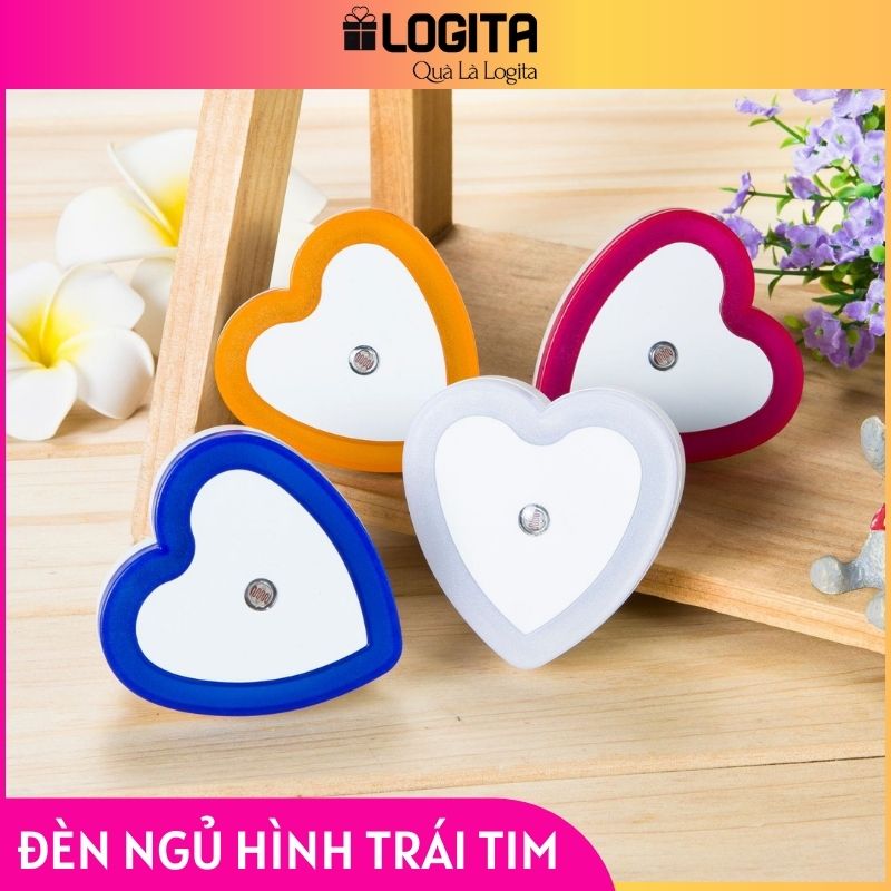 Đèn Ngủ Đẹp Cảm Biến Ánh Sáng - Đèn Ngủ Led Hình Trái Tim LOGITA