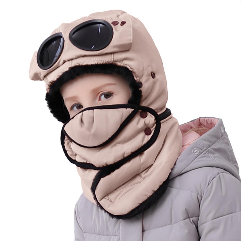 Trẻ Em Mùa Đông Balo Chống Gió Ấm Mũ Bé Trai Bé Gái Người Đánh Bẫy Nón Che Mặt Ushanka Nón Trượt Tuyết Cyling Máy Bay Ném Bom Mũ Trẻ Em