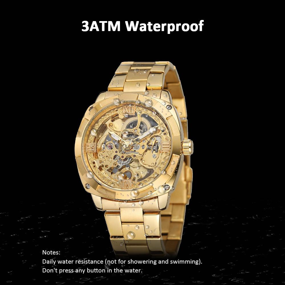 Đồng hồ doanh nhân thời trang nam FORSINING 207-1 bằng thép không gỉ, hiển thị thời gian, chống thấm nước 3ATM