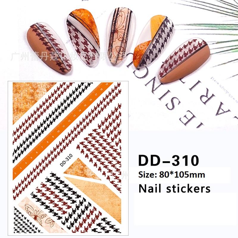 Sticker 3D Sọc Nanh Sói HOUNDSTOOTH | Hình Dán Móng Tay DD-310