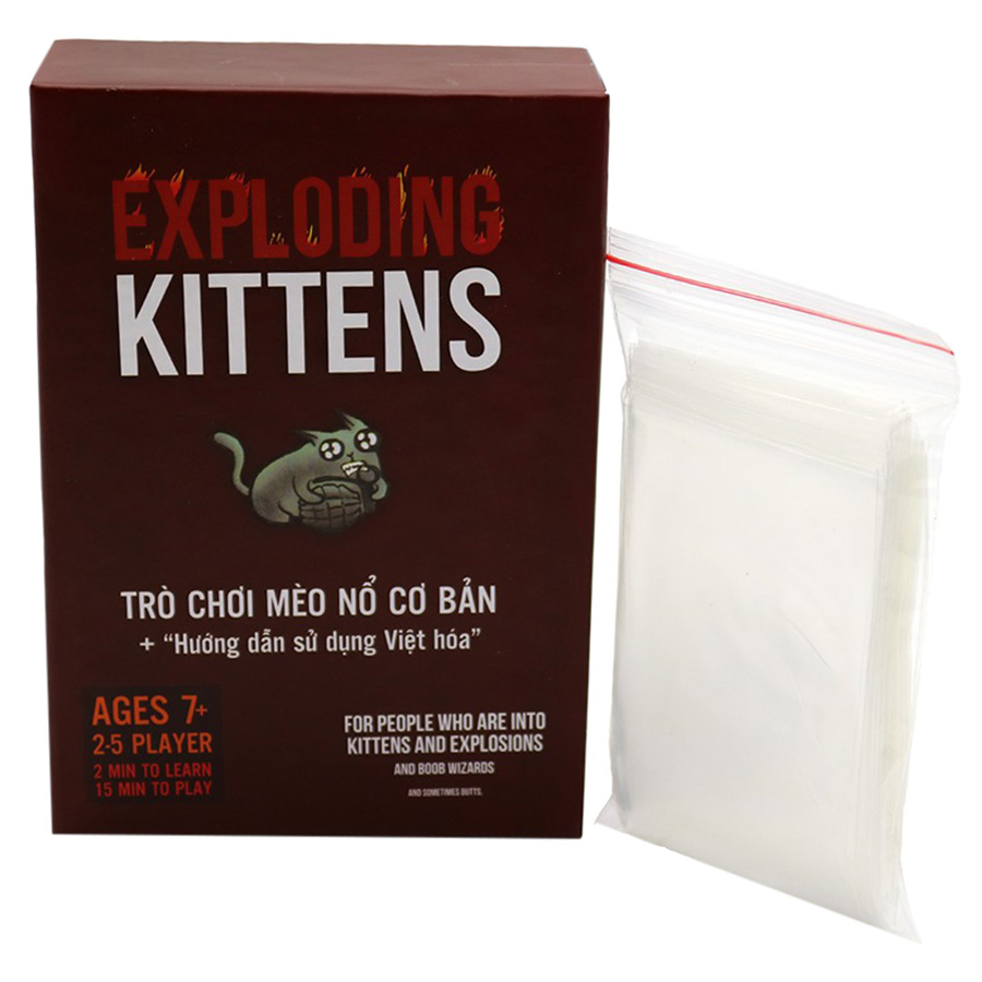 Combo Bài Mèo Nổ Exploding Kittens + Bọc Bài (100 Bọc)