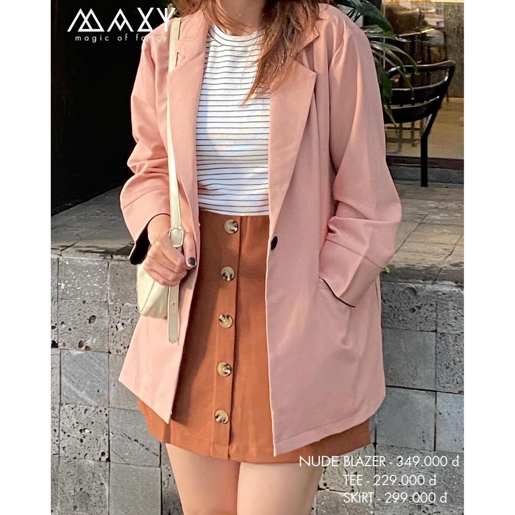 Áo khoác blazer phong cách Hàn Quốc nude blazer Maxy Workshop