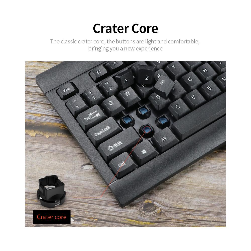 Chuột và Bàn phím U-766 Combo 106 Phím Decibel chống bắn tung tóe + Chuột có dây USB 1200DPI