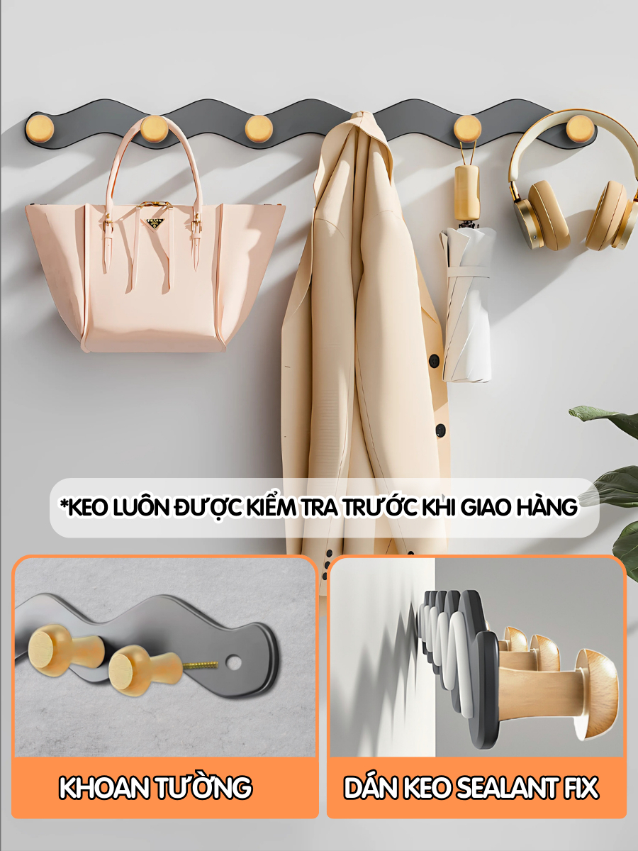Móc treo đồ decor phòng ngủ Dola Home dán chịu lực, móc treo chìa khoá, treo túi xách, đồ gia dụng