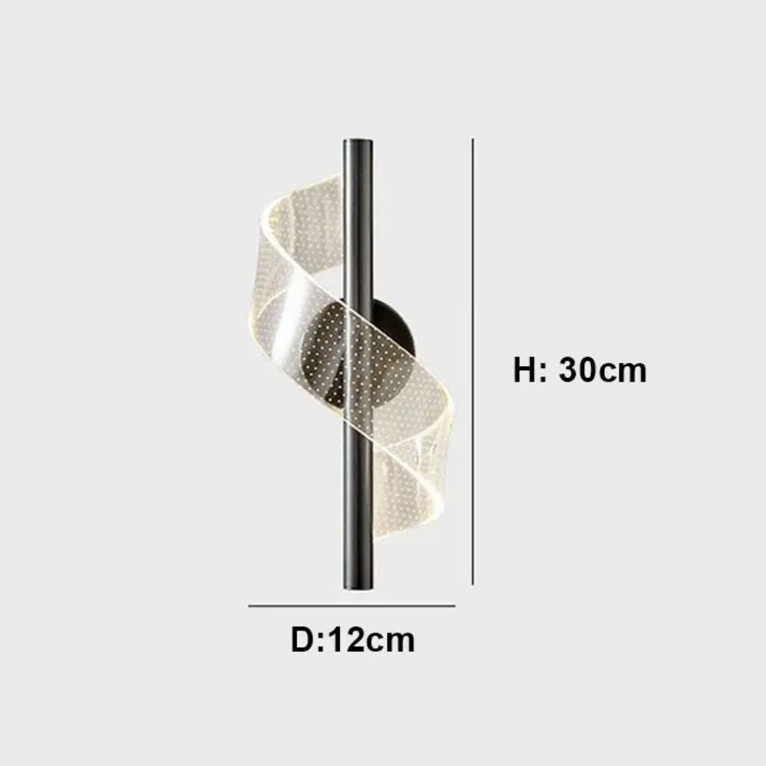 Đèn Gắn Tường LED Hiện Đại Chao Mica Xoắn Ốc H42cm 3 Chế Độ Đèn Decor Cầu Thang Phòng Ngủ