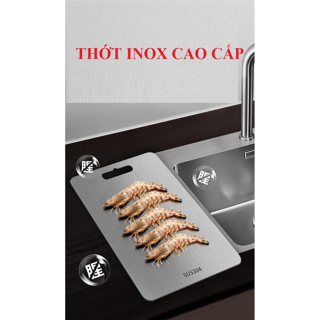 THỚT INOX 304 CÓ KHẮC THƯỚC TRÊN THỚT –THỚT INOX CAO CẤP CHỐNG RỈ SÉT (Size NHỎ 29x19cm) VỆ SINH BỀN ĐẸP TỐT