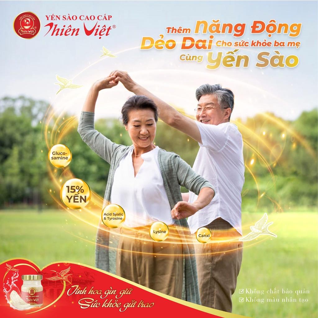 Hộp Nước Yến Sào Cao Cấp Thiên Việt Diamond (6 hũ 20% Tổ yến + 2 chai Hồng Sâm Vital Gin)