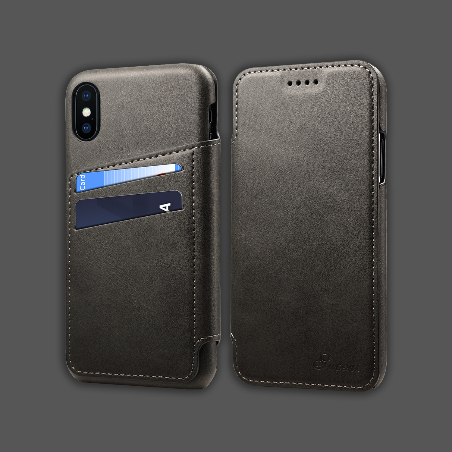 Bao da cao cấp dành cho iPhone XS MAX - Màu đen