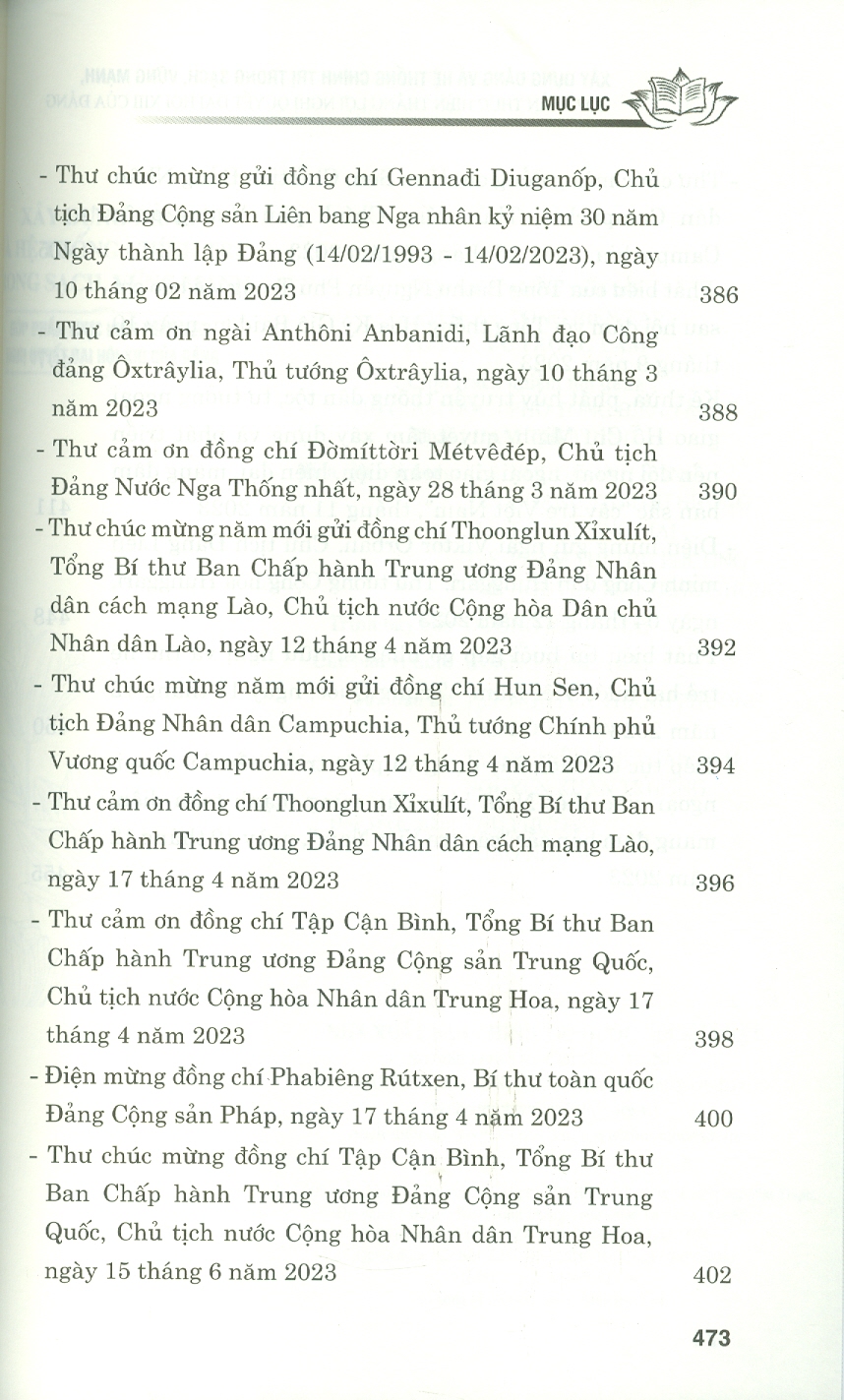 Xây dựng Đảng và hệ thống chính trị trong sạch, vững mạnh. Góp phần thực hiện thắng lợi nghị quyết Đại hội XIII của Đảng (bản in 2024)