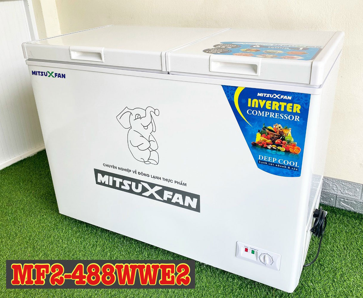 [MIỄN PHÍ VẬN CHUYỂN] Tủ Đông Mát Đa Chức Năng Mitsuxfan MF2-488WWE2 EURO DESIGN - 6 trong 1, Thân tủ dày, Đúc nguyên khối, Kháng khuẩn phân tử bạc, Inverter tiết kiệm 65% điện năng - Giao toàn quốc, Hàng Chính Hãng