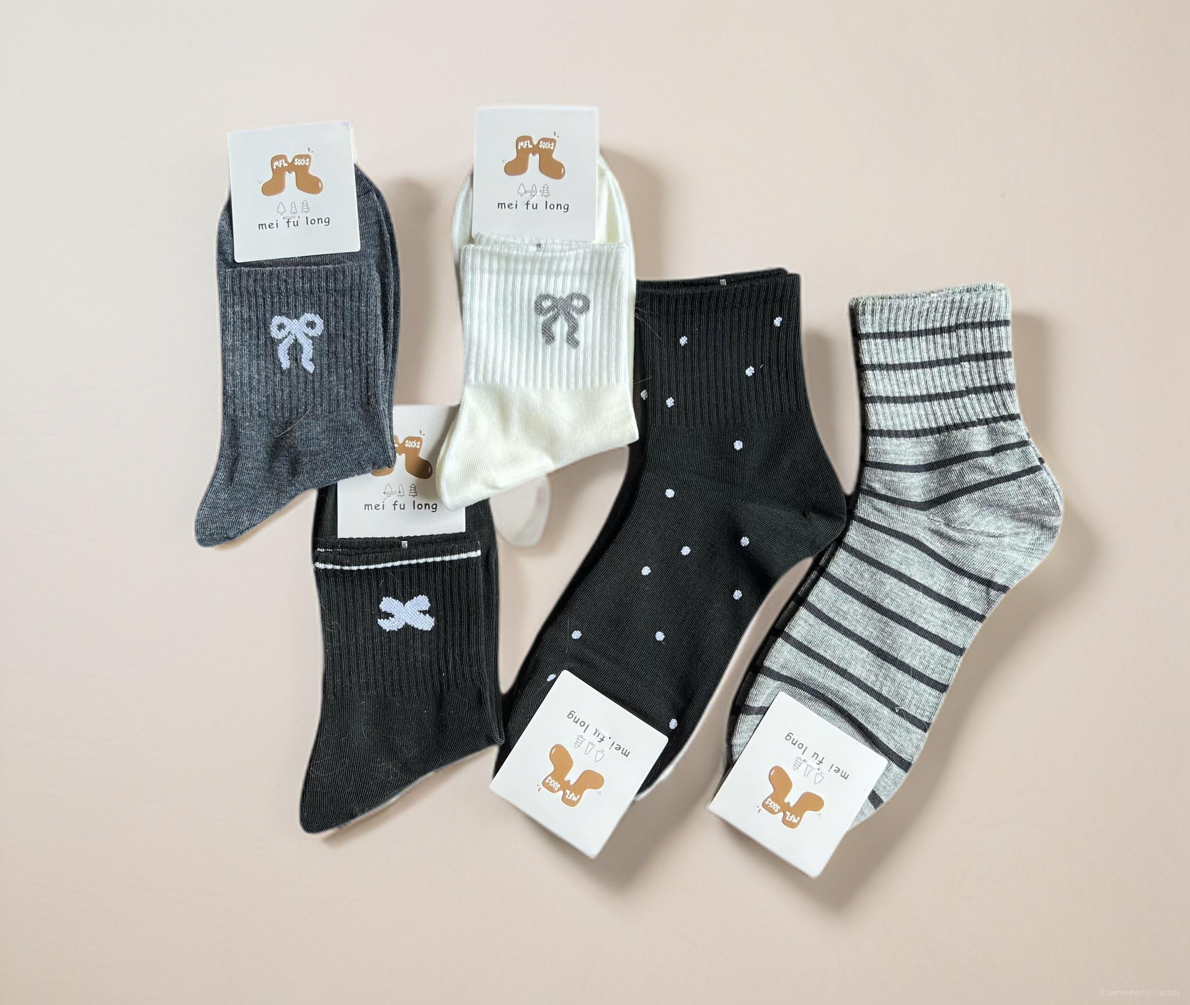 SET 5 ĐÔI TẤT VỚ NỮ CAO CỔ MÃ 24 DÀNH CHO NỮ