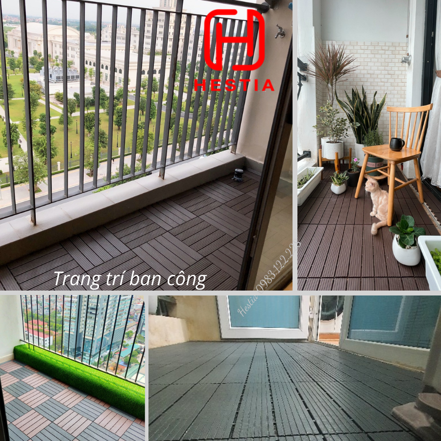Vỉ nhựa lót sàn 12 NAN - Phong cách mới - Chống trơn trượt ban công, bể bơi, sân thượng, sân vườn, nhà tắm, quán cafe.