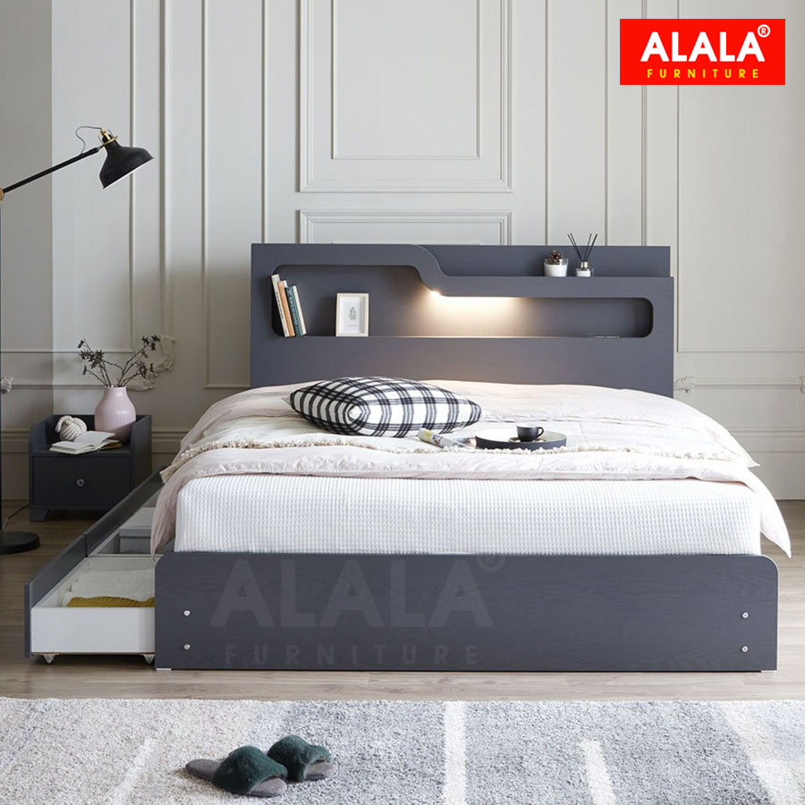 Giường ngủ ALALA1201 + 3 hộc kéo / Miễn phí vận chuyển và lắp đặt/ Đổi trả 30 ngày/ Sản phẩm được bảo hành 5 năm từ thương hiệu ALALA/ Chịu lực 700kg