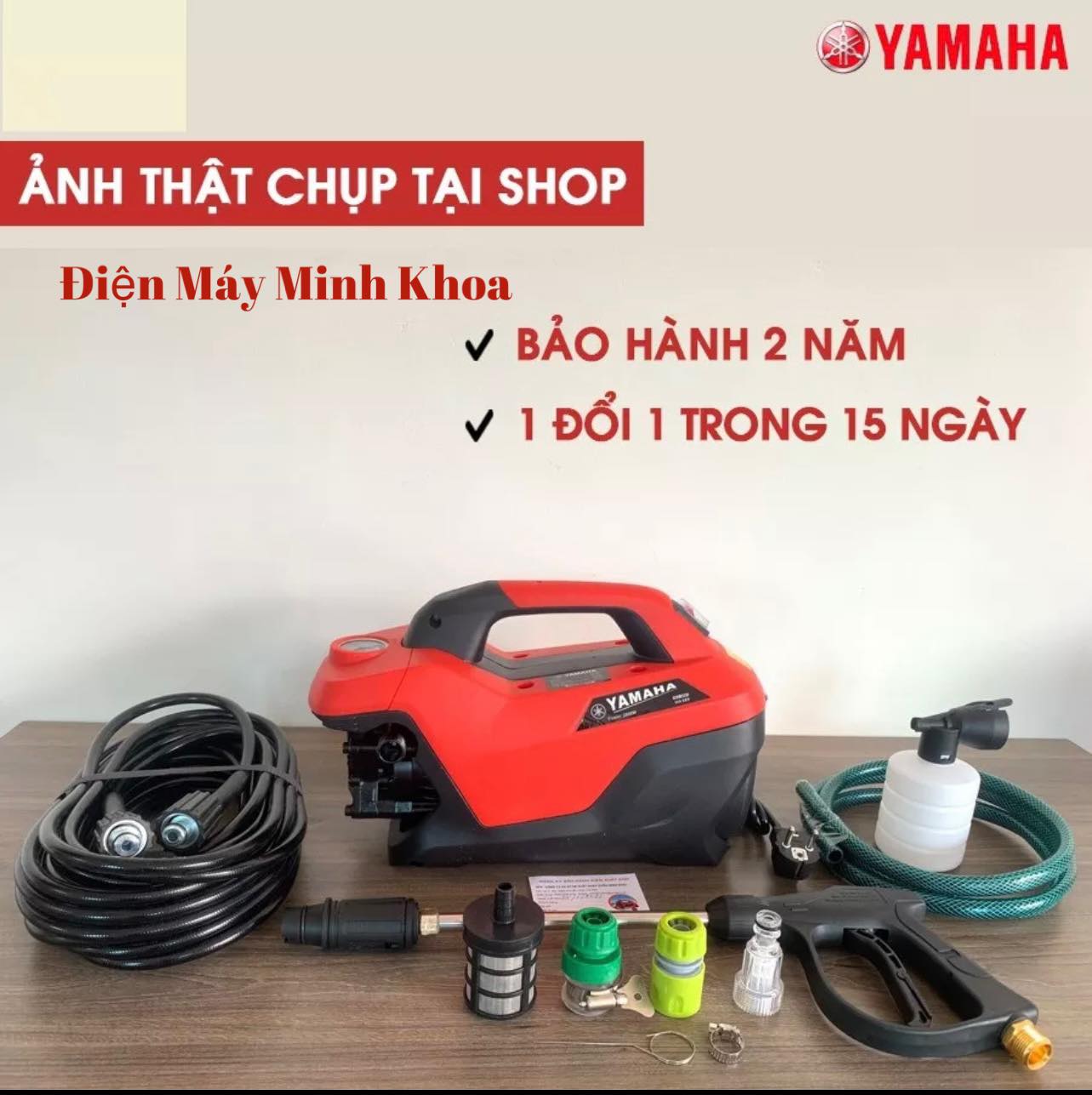 Máy rửa xe mini I Máy rửa xe cao áp YAMHA 3500W HA889 - Có áp chống giật - Chống cháy