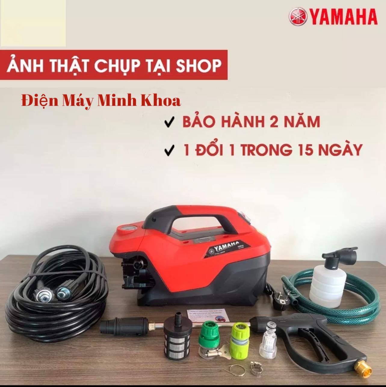 Máy rửa xe mini I Máy rửa xe cao áp YAMAHA 2800W HA889A - Có nút chỉnh áp suất + van xả khí