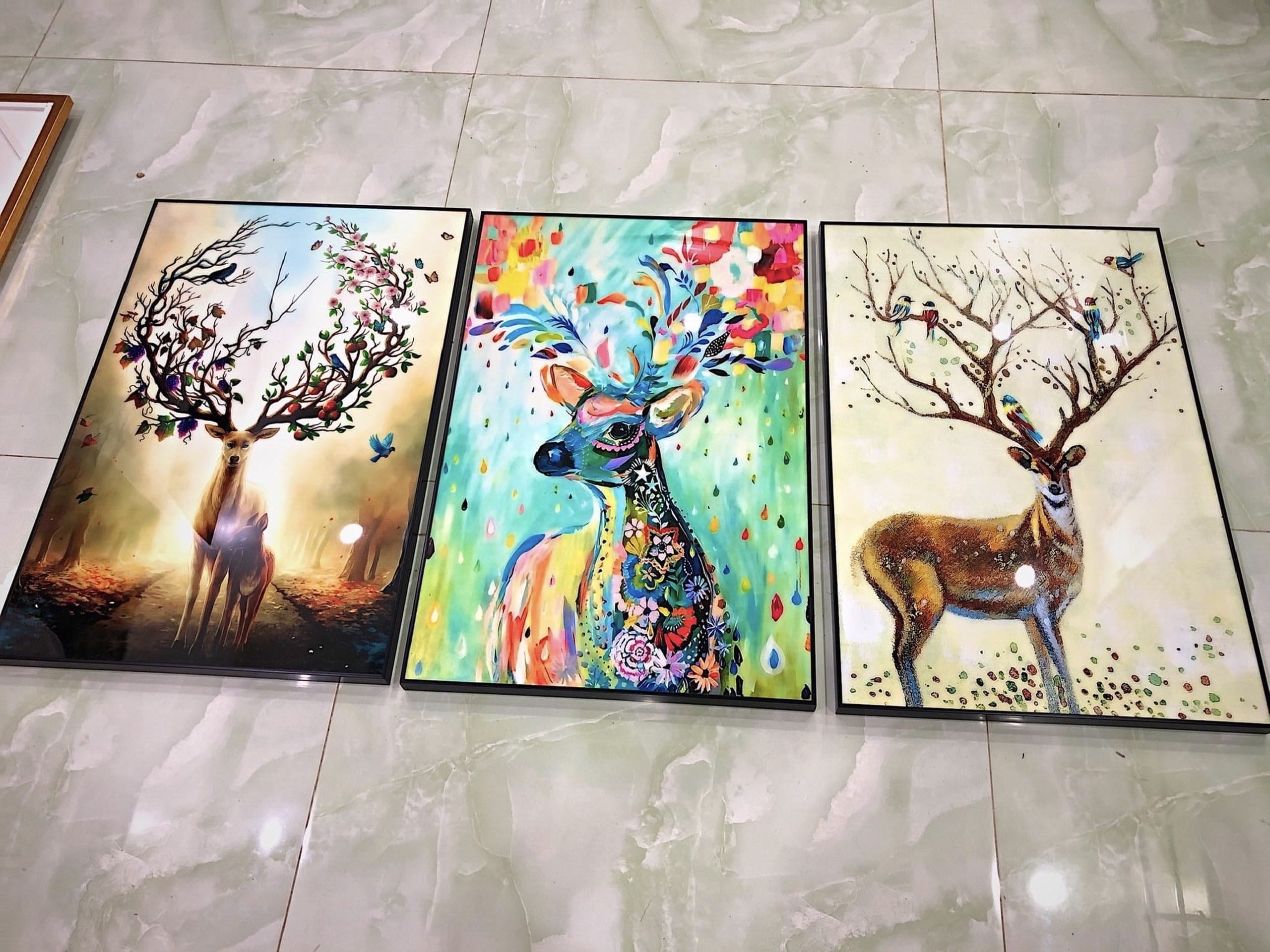 Bộ Tranh Treo Tường Tráng Gương Decor Phong Cách Bắc Âu Treo Cầu Thang Phòng Ngủ phòng Khách phÒng Làm Việc. Tặng Kèm Đinh Treo Không Cần Khoan Tường