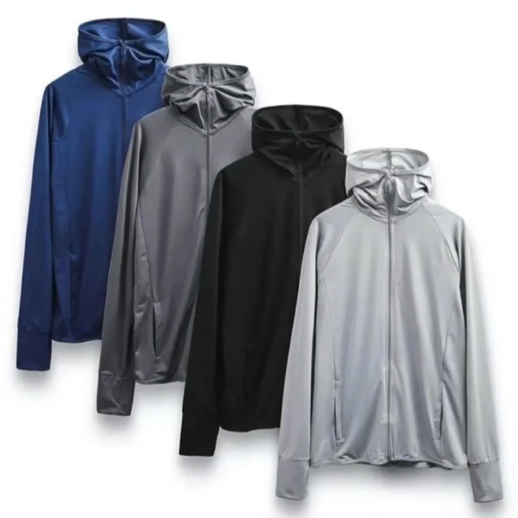 Áo Chống Nắng Nam 2 Lớp Cotton UPF50+ | Vải Kim Cương | Làm Mát | Thời Trang | Đa Dụng Size L 47-56kg MÀU ĐEN - XANH ĐEN