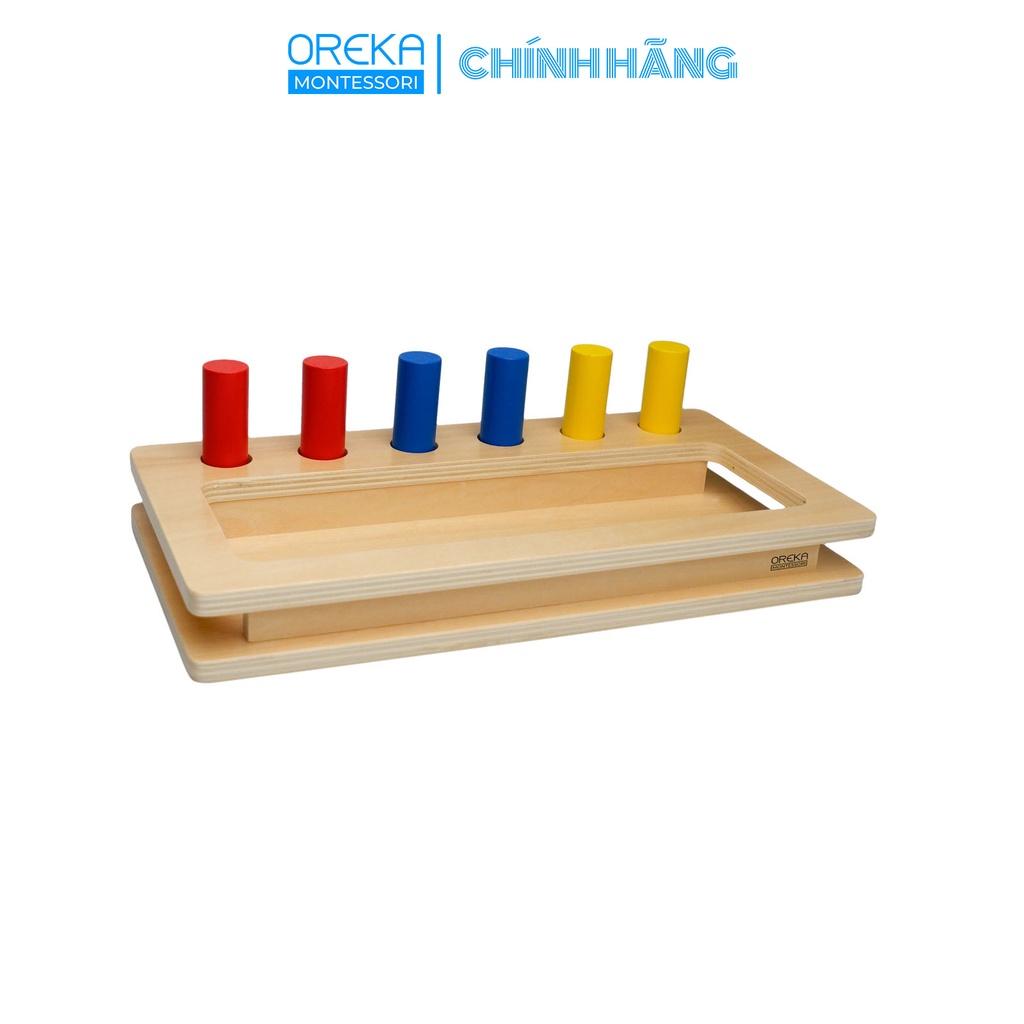 Đồ chơi trẻ em Oreka Montessori Hộp thả Các chốt trụ - 0120700