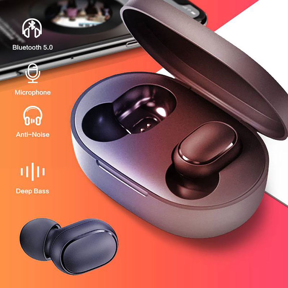 Tai Nghe Bluetooth 5.0  Earldom AirDots Redmi 2, chất ấm, Bass-treble rõ ràng, cách âm tốt , Chống Ồn - Mic Đàm Thoại - Pin 4 tiếng - Hàng chính hãng