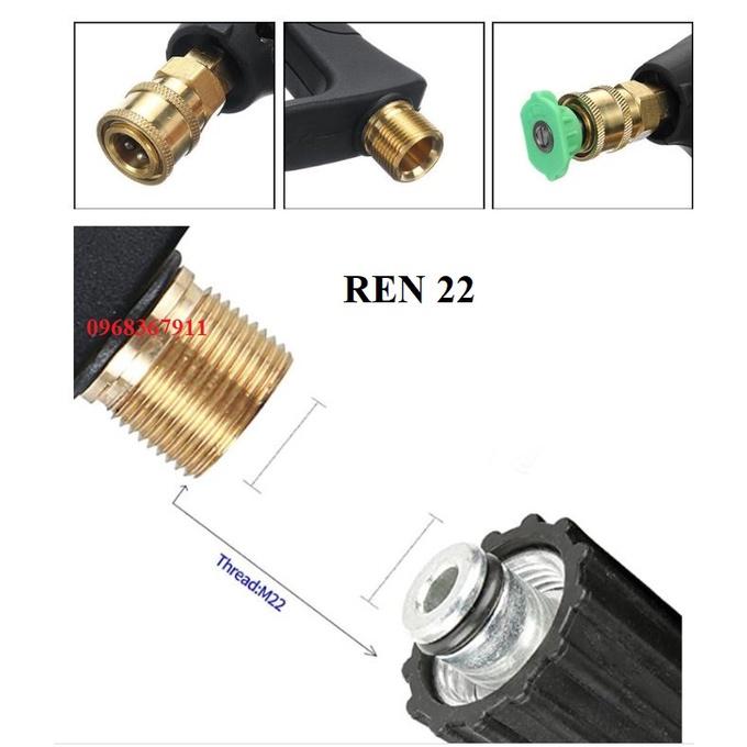 Súng rửa xe + béc cao áp rửa xe, đầu béc 0-15-25-40 độ