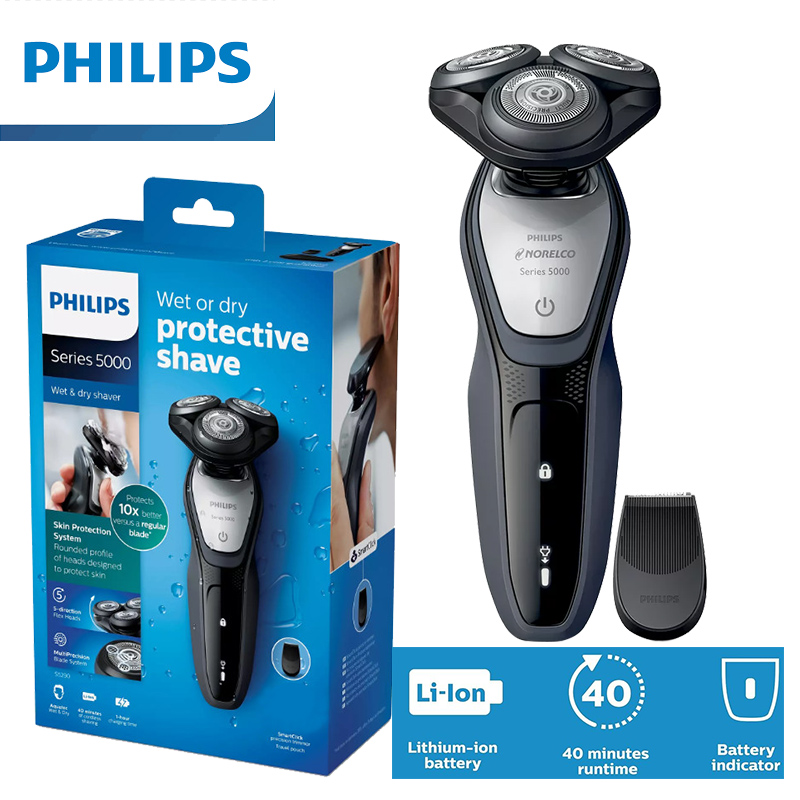 HÀNG CHÍNH HÃNG - Máy cạo râu khô và ướt Philips Norelco S5290/88, Series 5000