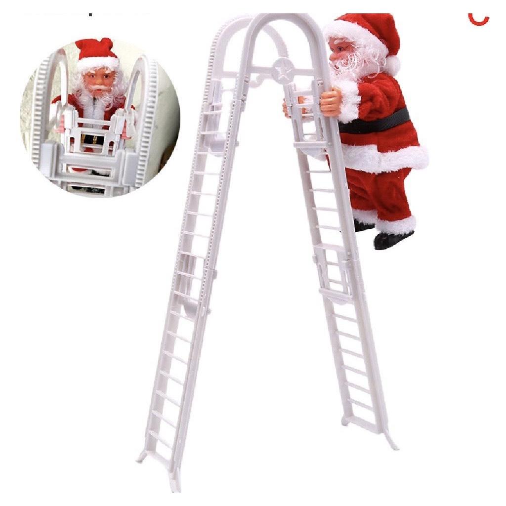 TẶNG PIN Đồ chơi ông già NOEL leo thang gập quà tặng giáng sinh hoặc phụ kiện trang trí Noel ngày lễ giáng sinh