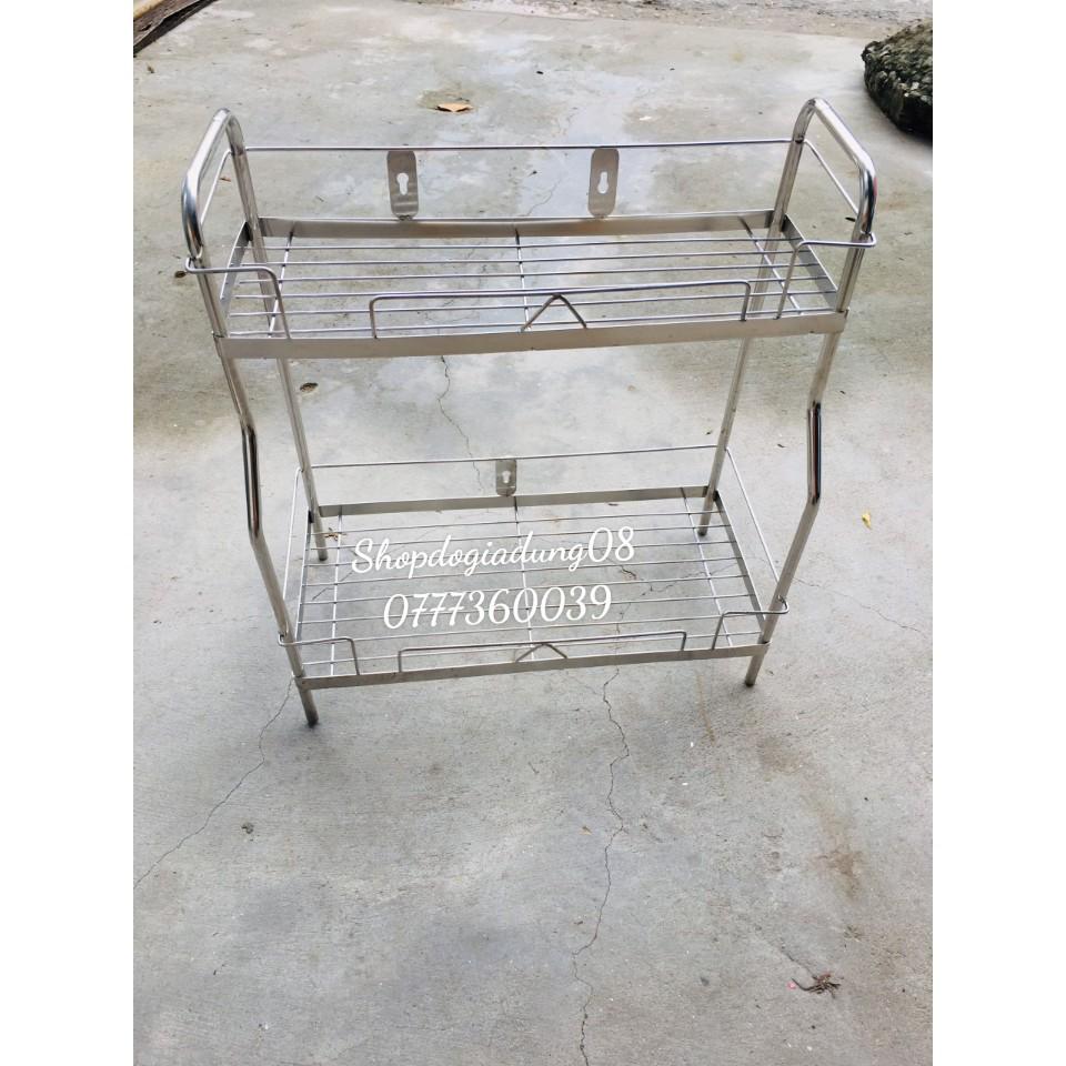 KỆ ĐỂ GIA VỊ 2 TẦNG INOX HÌNH CHỮ NHẬT CÓ 2 KÍCH CỠ hàng đẹp