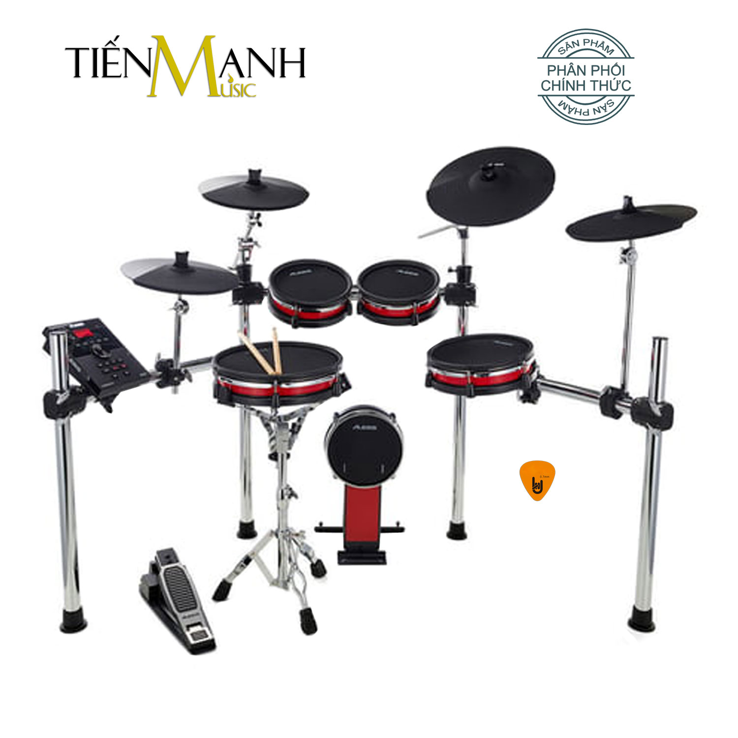 [Chính Hãng Mỹ] Bộ Trống điện tử Alesis Crimson II Mesh 5-Piece Electronic Digital Drum Kit Crimson 2 Hàng Chính Hãng - Kèm Móng Gẩy DreamMaker