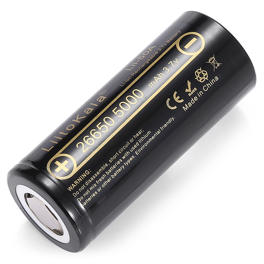 Pin sạc Liitokala 26650 5000 mAh Lii-50A 3.7V Dung Lượng Cao Li-Ion cho đèn pin, sạc dự phòng... Hàng Chính Hãng