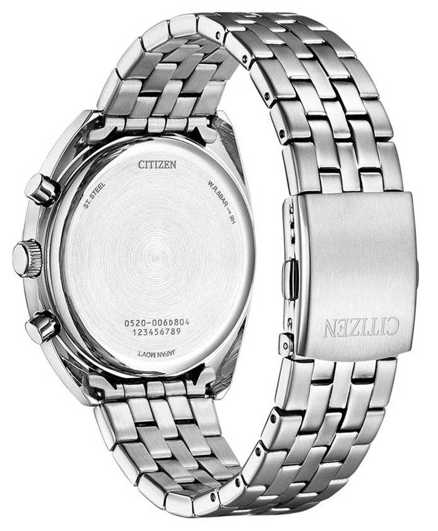 Đồng Hồ Citizen Nam Dây Kim Loại Pin (Quartz) AN8210-56E (42mm) - Mặt Đen