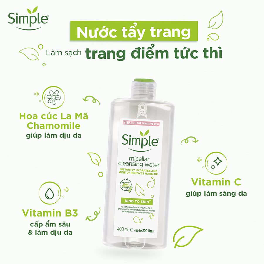 Combo 2 sữa rửa mặt Simple giúp cấp ẩm, da trông khỏe và mịn màng - cho da khô nhạy cảm 150ml