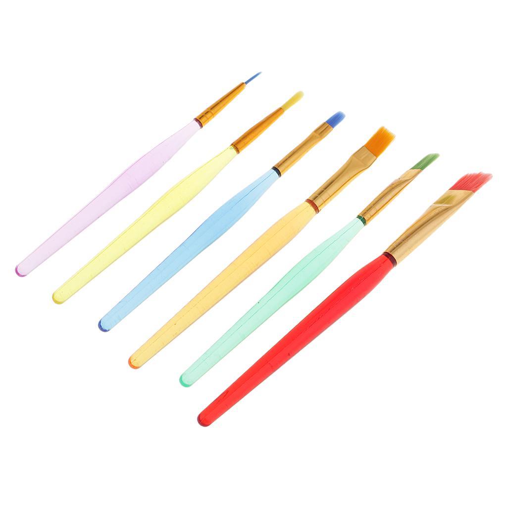 6 X Multi-Colored Artist Drawing Brush Kit For Watercolor Oil Painting