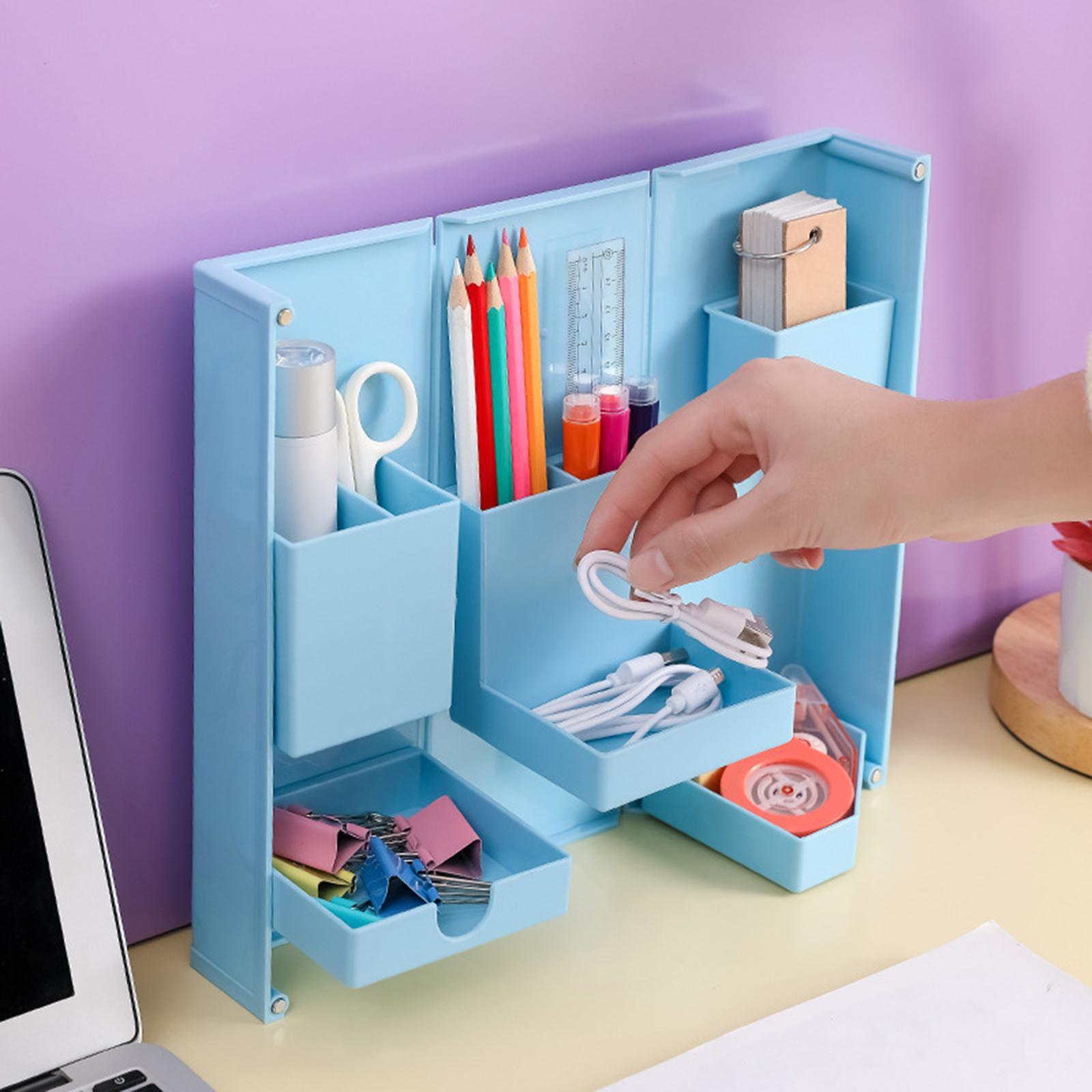 Foldable Pencil Organizer Stationery Container for Office Desktop Home