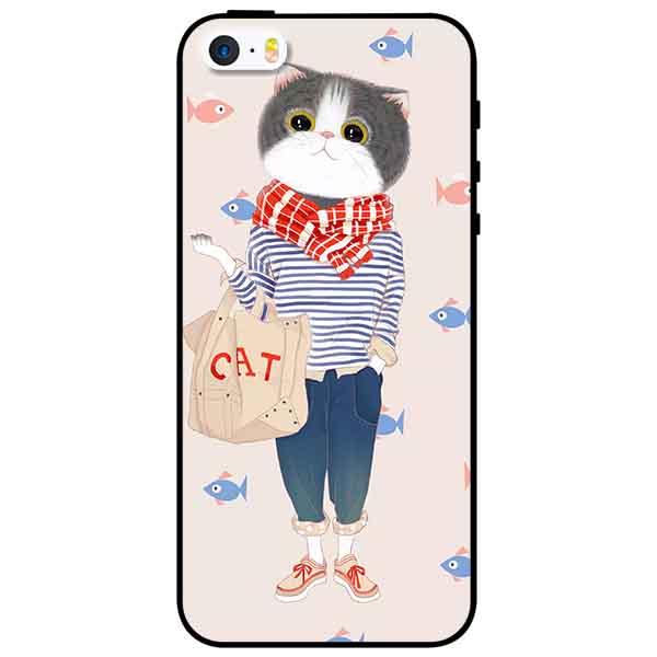 Ốp lưng in cho Iphone 5/5s/5se Mẫu Người Mèo