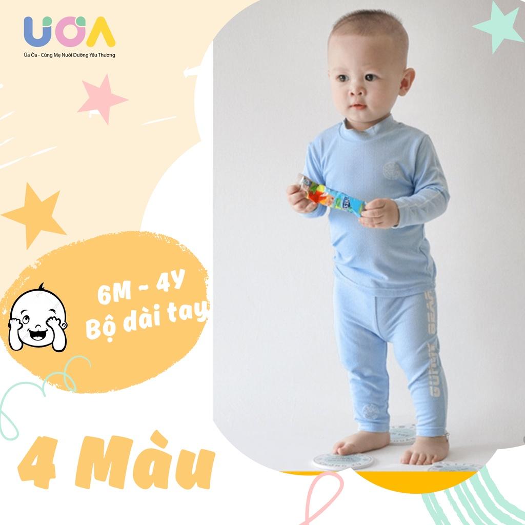 Bộ quần áo giữ nhiệt trẻ em Hrnee Gummy Modal AIR size cho bé từ 6 tháng đến 4 tuổi - Xanh Cẩm Thạch