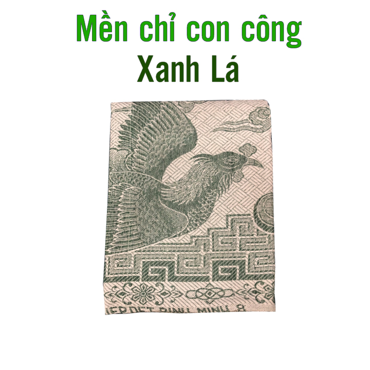 Mền chỉ cotton Long Phụng Xanh lá 1m6 x 2m / 750g - 800g