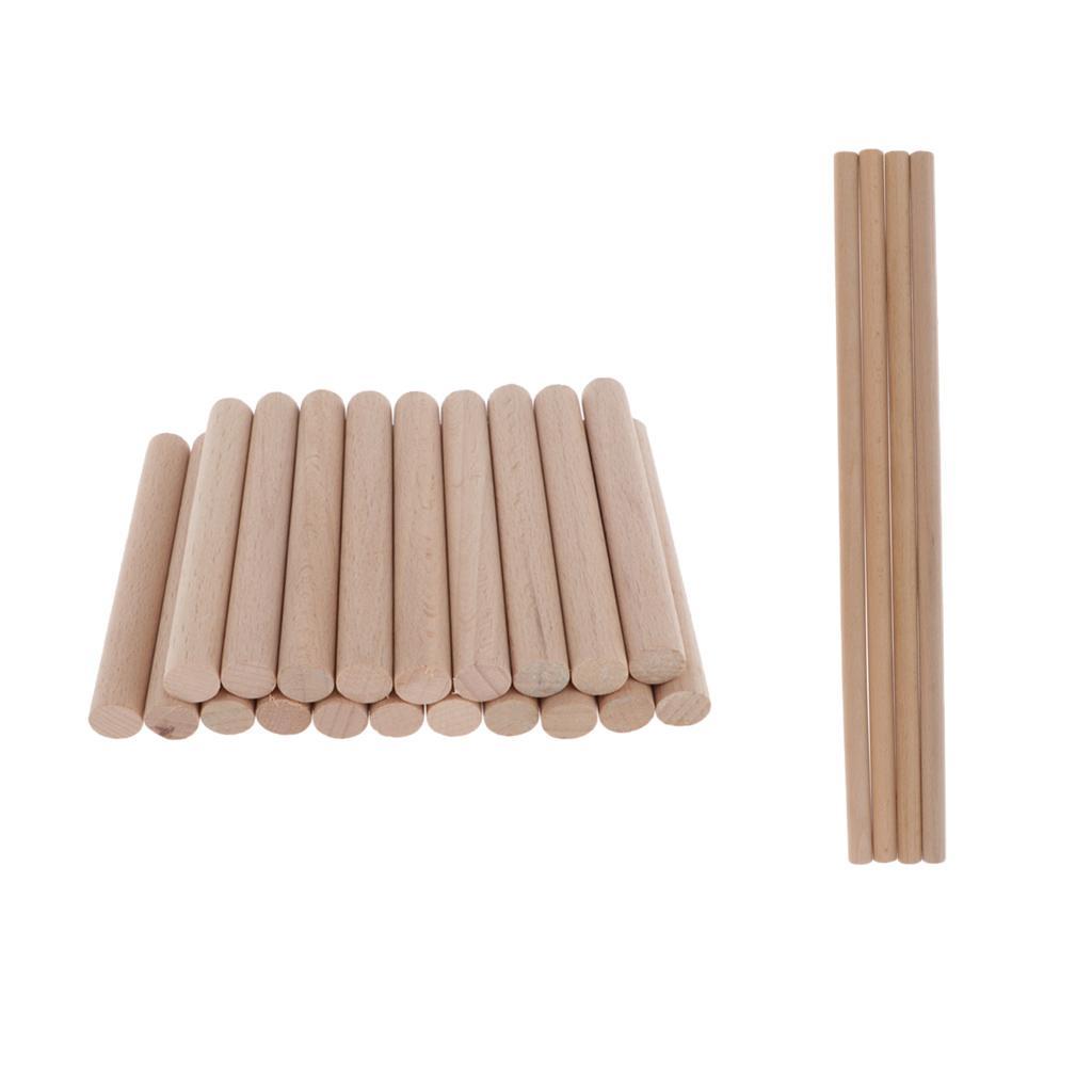 4/20Pcs Round Rod Dowel Unfinished DIY Wood Modelling