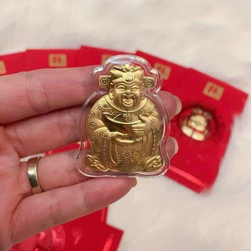 Lì Xì Thần Tài, Hình Hổ Vàng Mạ Vàng 24K - Bao Lì Xì May Mắn Rước Tài Lộc
