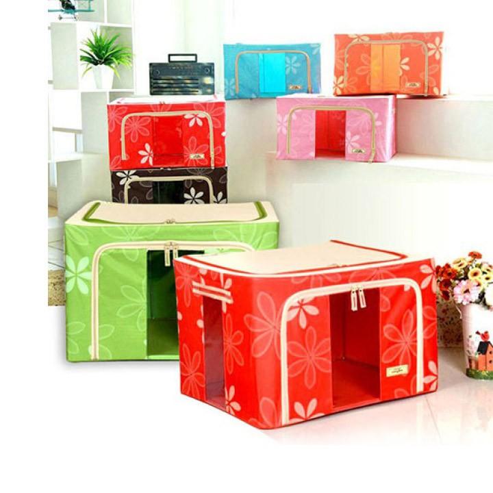 Tủ vải khung sắt 66L với họa tiết xinh xắn