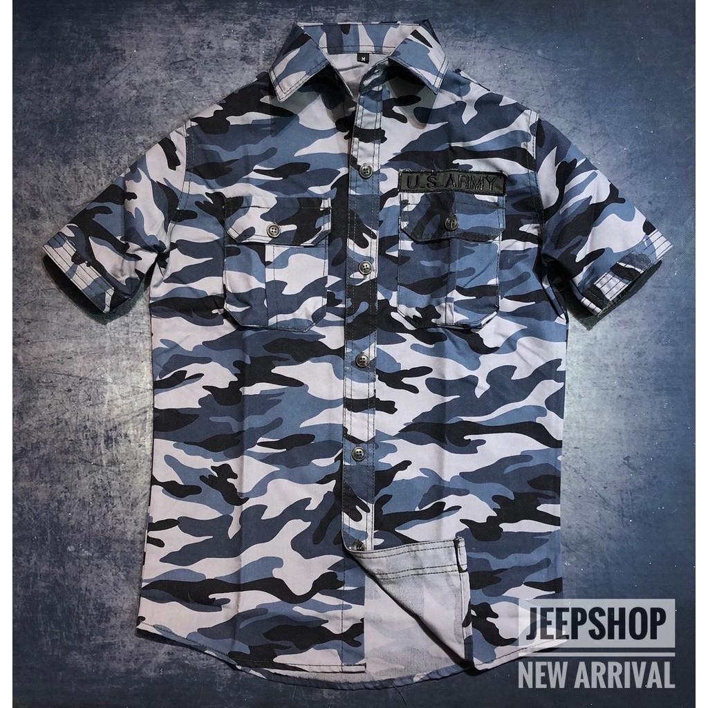 Áo sơ mi ngắn tay US.Army_kaki_túi hộp - xám lợt