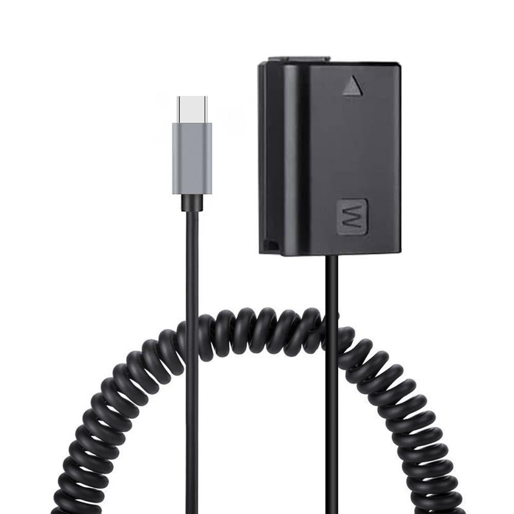 USB-C NP-FW50 Giả Pin PowerAdapter AC-PW20 cho Sony Alpha A6400 ILCE-6400 6500 6300 6000 5100 5000 3000 Camera