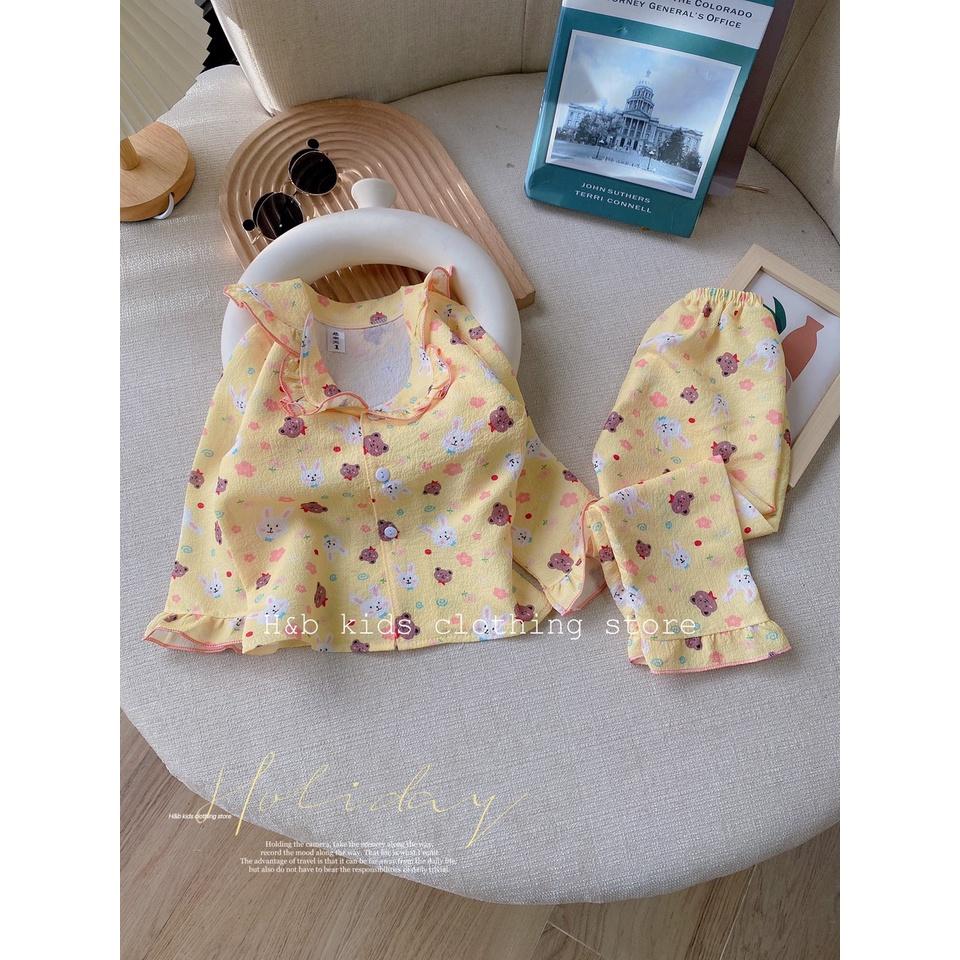 Đồ bộ bé gái, bộ ngủ dài tay pijama cho bé gái size 5-20kg chất đũi thái mềm mịn mát